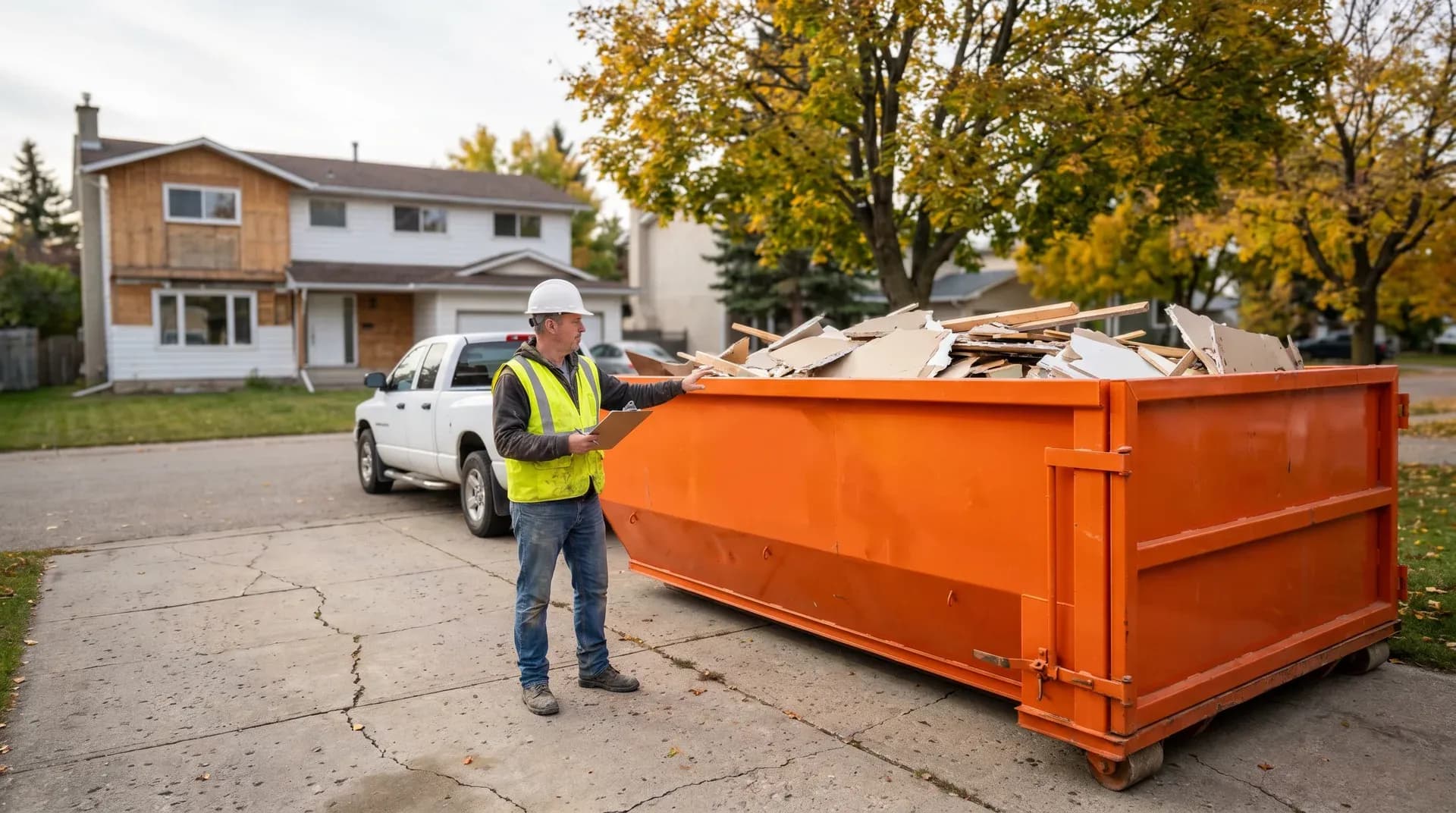 Roll-off dumpster on site in Vancouver, British Columbia — Wastebins.ca