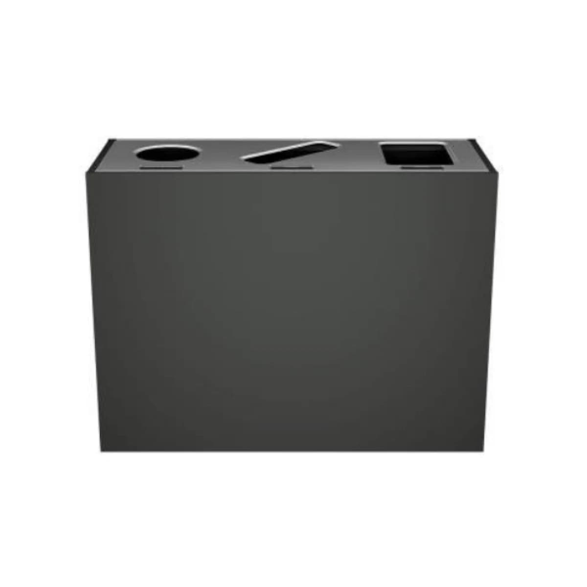 Station de recyclage intérieure Aristata noir mat — tri trois flux